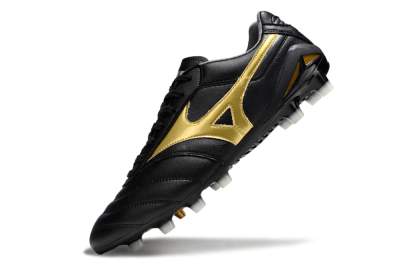 Mizuno Morelia Neo 2 FG Firm Ground Soccer Cleats - Black/Metallic Gold/Classic Black