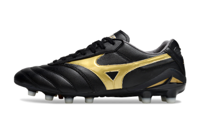 Mizuno Morelia Neo 2 FG Firm Ground Soccer Cleats - Black/Metallic Gold/Classic Black
