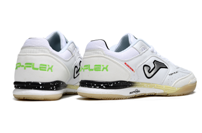 Joma Top Flex IC Indoor & Futsal Soccer Shoes - White/Lime Green/Black