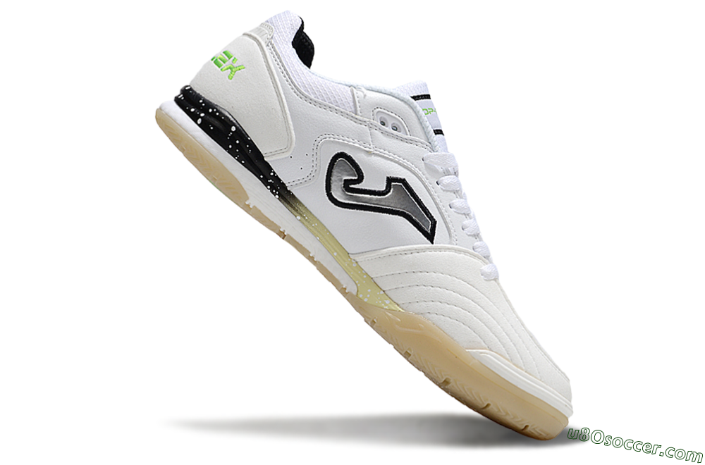 Joma Top Flex IC Indoor & Futsal Soccer Shoes - White/Lime Green/Black 3