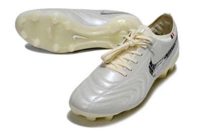 Nike Tiempo Legend 10 Elite FG Firm Ground Soccer Cleats - White/Creamy Beige/Glossy Black