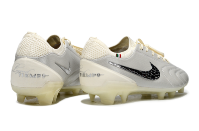 Nike Tiempo Legend 10 Elite FG Firm Ground Soccer Cleats - White/Creamy Beige/Glossy Black