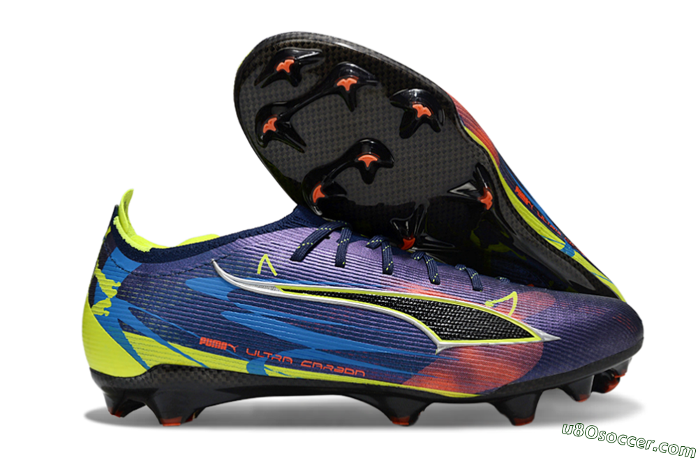 Puma Ultra Ultimate FG Firm Ground Soccer Cleats - Navy/Electric Yellow/Dynamic Blue 1