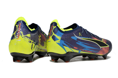 Puma Ultra Ultimate FG Firm Ground Soccer Cleats - Navy/Electric Yellow/Dynamic Blue
