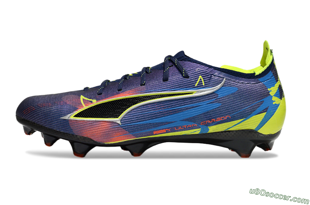 Puma Ultra Ultimate FG Firm Ground Soccer Cleats - Navy/Electric Yellow/Dynamic Blue 2