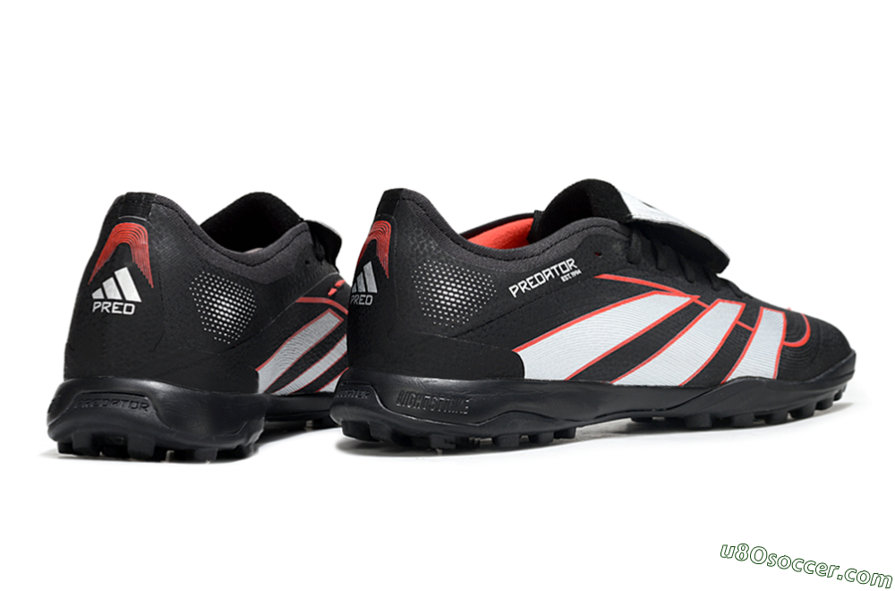 Adidas Predator League Fold-Over Tongue TF Artificial Turf Soccer Shoes - Black/Bright Red/Sleek White 6