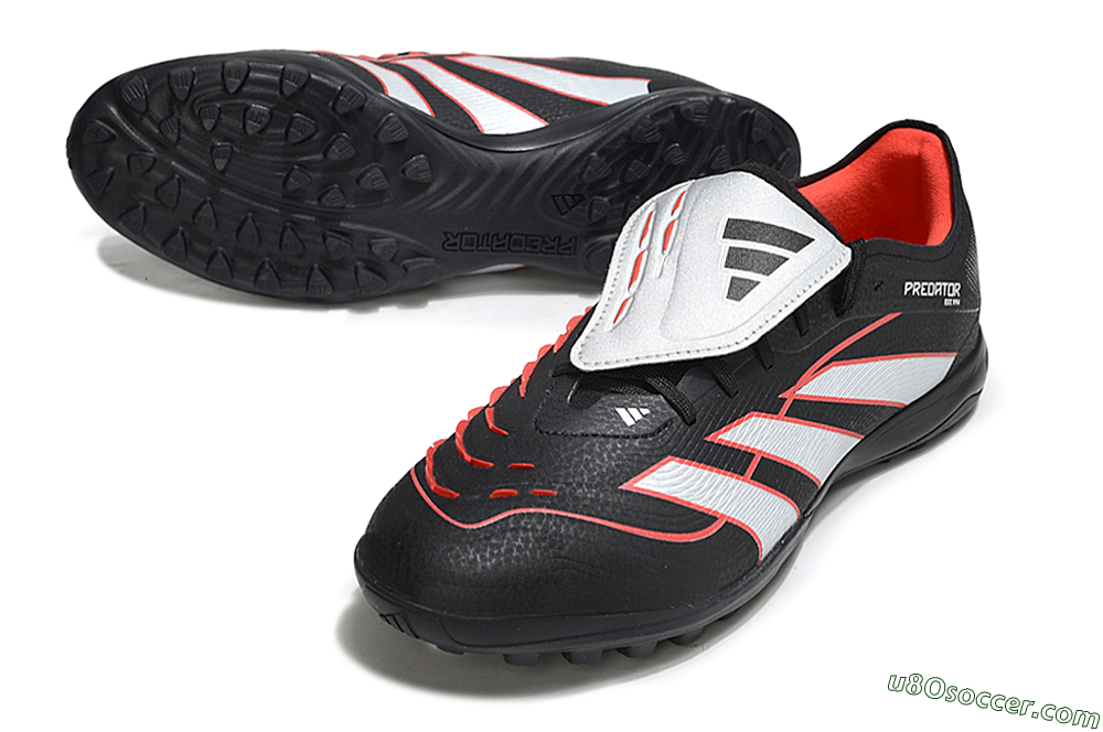 Adidas Predator League Fold-Over Tongue TF Artificial Turf Soccer Shoes - Black/Bright Red/Sleek White 3