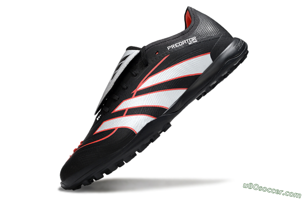 Adidas Predator League Fold-Over Tongue TF Artificial Turf Soccer Shoes - Black/Bright Red/Sleek White 5