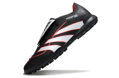 Adidas Predator League Fold-Over Tongue TF Artificial Turf Soccer Shoes - Black/Bright Red/Sleek White