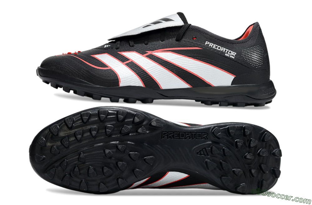 Adidas Predator League Fold-Over Tongue TF Artificial Turf Soccer Shoes - Black/Bright Red/Sleek White 0