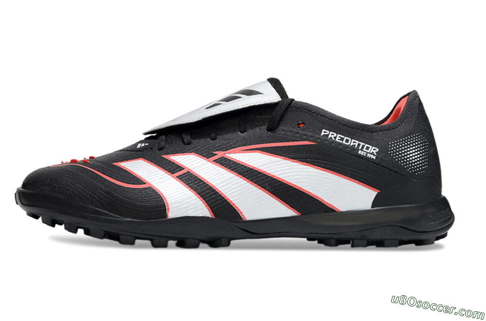 Adidas Predator League Fold-Over Tongue TF Artificial Turf Soccer Shoes - Black/Bright Red/Sleek White 2