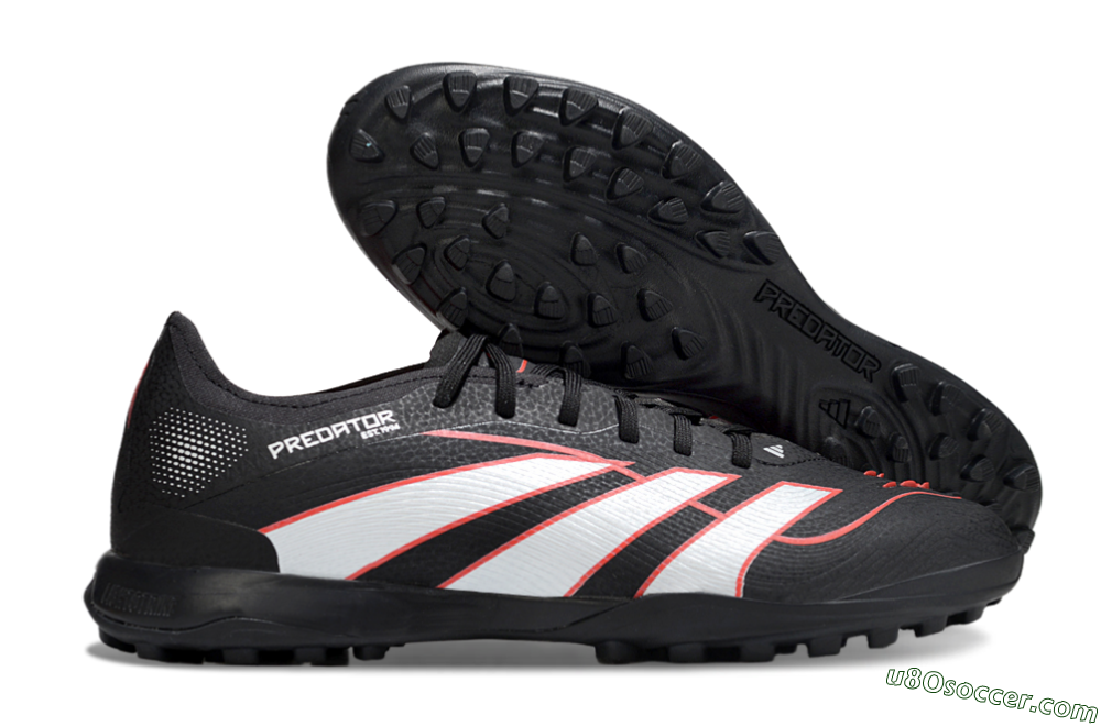 Adidas Predator 25 Elite TF Artificial Turf Soccer Shoes - Black/Fiery Red/White 1
