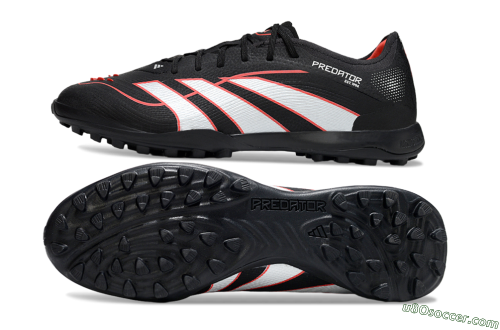 Adidas Predator 25 Elite TF Artificial Turf Soccer Shoes - Black/Fiery Red/White 0