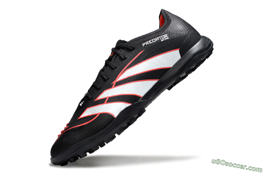 Adidas Predator 25 Elite TF Artificial Turf Soccer Shoes - Black/Fiery Red/White 5