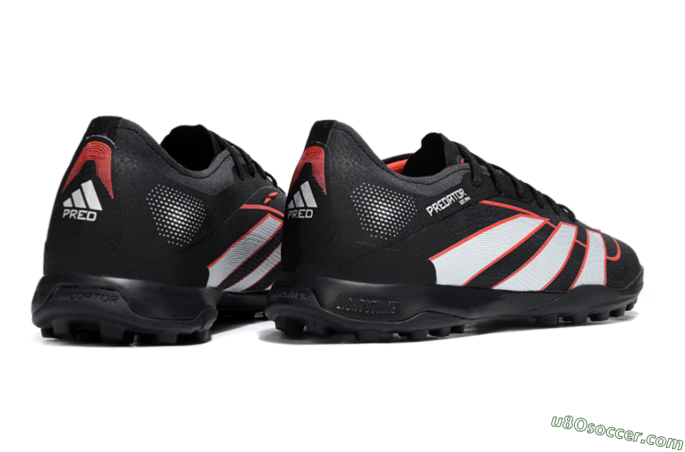 Adidas Predator 25 Elite TF Artificial Turf Soccer Shoes - Black/Fiery Red/White 6