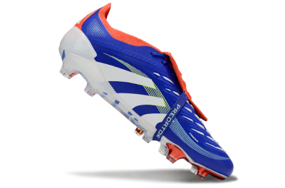 Adidas Predator 25 Elite Fold-Over Tongue FG Firm Ground Soccer Cleats - Blue/Vibrant Orange/Neon Green