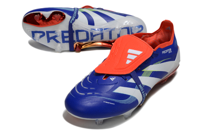 Adidas Predator 25 Elite Fold-Over Tongue FG Firm Ground Soccer Cleats - Blue/Vibrant Orange/Neon Green