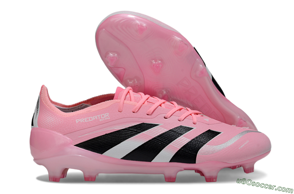 Adidas Predator 25 Elite FG Firm Ground Soccer Cleats - Pink/Soft Pink/Jet Black 1