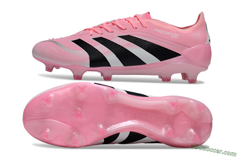 Adidas Predator 25 Elite FG Firm Ground Soccer Cleats - Pink/Soft Pink/Jet Black 0