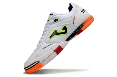 Joma Top Flex IC Indoor & Futsal Soccer Shoes - White/Neon Green/Orange Blaze