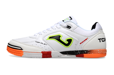 Joma Top Flex IC Indoor & Futsal Soccer Shoes - White/Neon Green/Orange Blaze