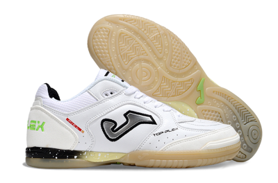 Joma Top Flex IC Indoor & Futsal Soccer Shoes - White/Black/Green