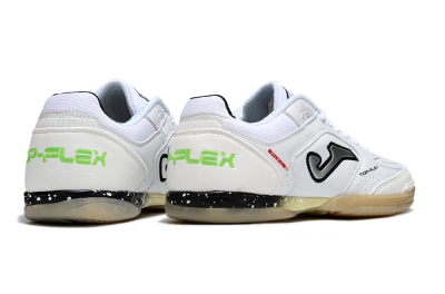Joma Top Flex IC Indoor & Futsal Soccer Shoes - White/Black/Green