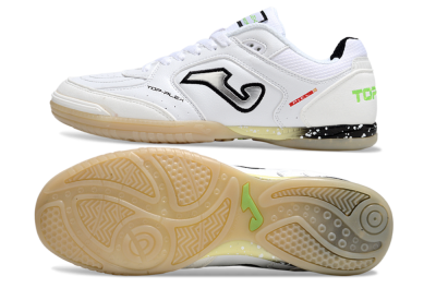 Joma Top Flex IC Indoor & Futsal Soccer Shoes - White/Black/Green
