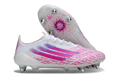 Adidas F50 Elite SG Soft Ground Soccer Cleats - White/Bright Pink/Blue Fusion