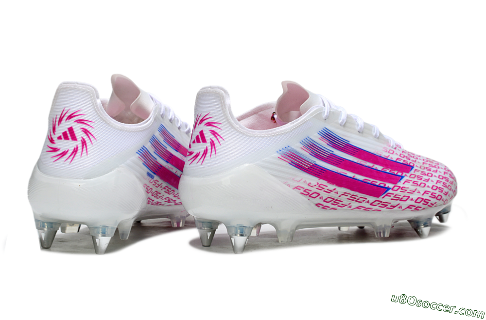 Adidas F50 Elite SG Soft Ground Soccer Cleats - White/Bright Pink/Blue Fusion 6