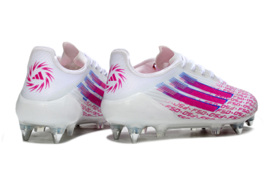 Adidas F50 Elite SG Soft Ground Soccer Cleats - White/Bright Pink/Blue Fusion