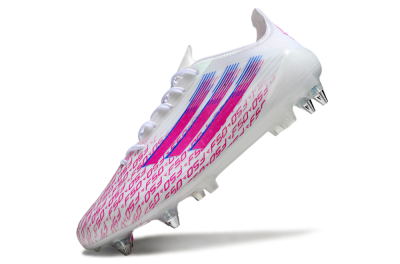 Adidas F50 Elite SG Soft Ground Soccer Cleats - White/Bright Pink/Blue Fusion