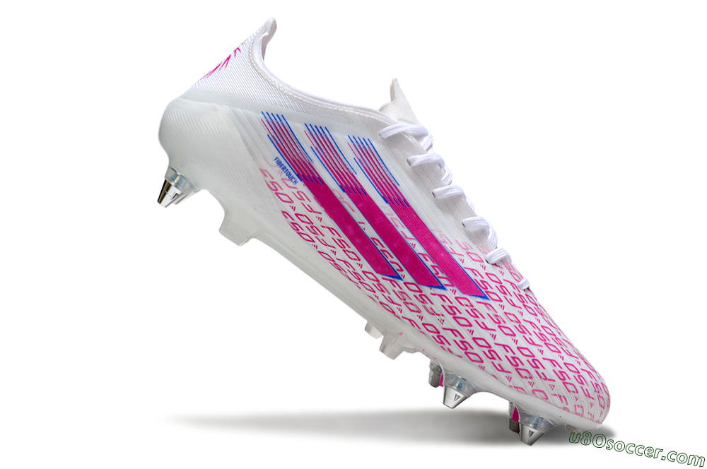 Adidas F50 Elite SG Soft Ground Soccer Cleats - White/Bright Pink/Blue Fusion 4