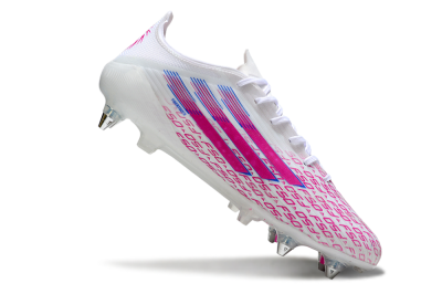 Adidas F50 Elite SG Soft Ground Soccer Cleats - White/Bright Pink/Blue Fusion