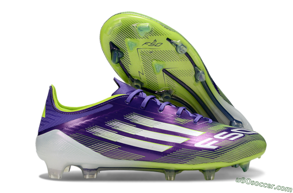 Adidas F50 Elite FG Firm Ground Soccer Cleats - Purple/Vivid Green/Neon Purple 1
