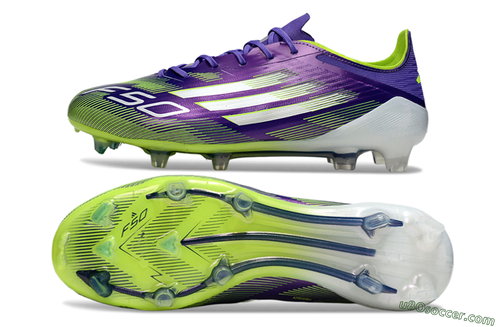 Adidas F50 Elite FG Firm Ground Soccer Cleats - Purple/Vivid Green/Neon Purple 0