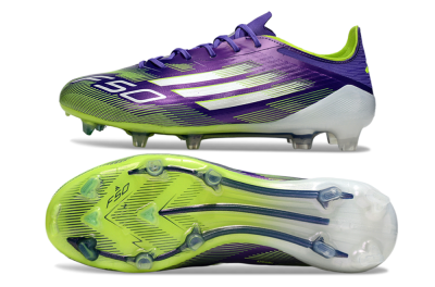 Adidas F50 Elite FG Firm Ground Soccer Cleats - Purple/Vivid Green/Neon Purple