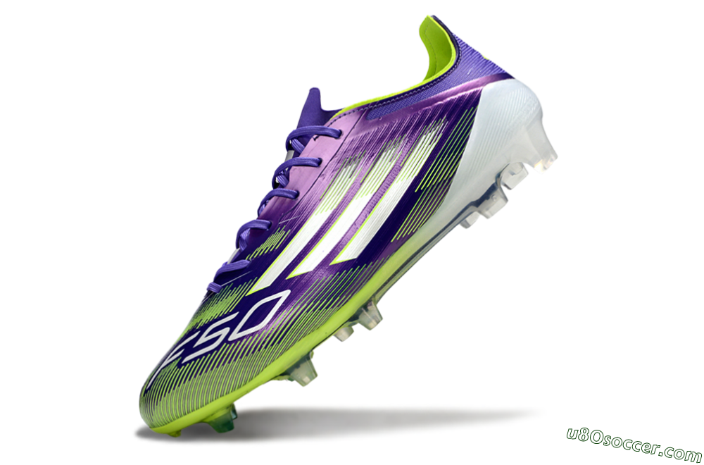 Adidas F50 Elite FG Firm Ground Soccer Cleats - Purple/Vivid Green/Neon Purple 5