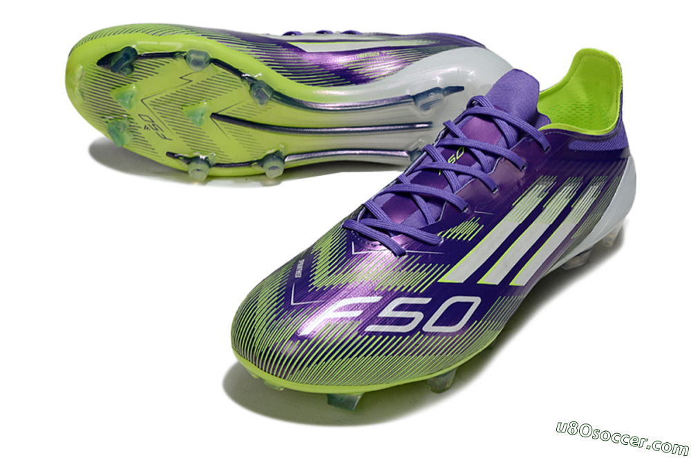 Adidas F50 Elite FG Firm Ground Soccer Cleats - Purple/Vivid Green/Neon Purple 3