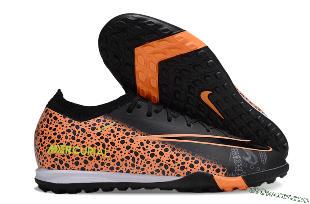 Nike Air Zoom Mercurial Vapor 16 Elite TF Artificial Turf Soccer Shoes - Black/Vibrant Orange/Neon Green 1