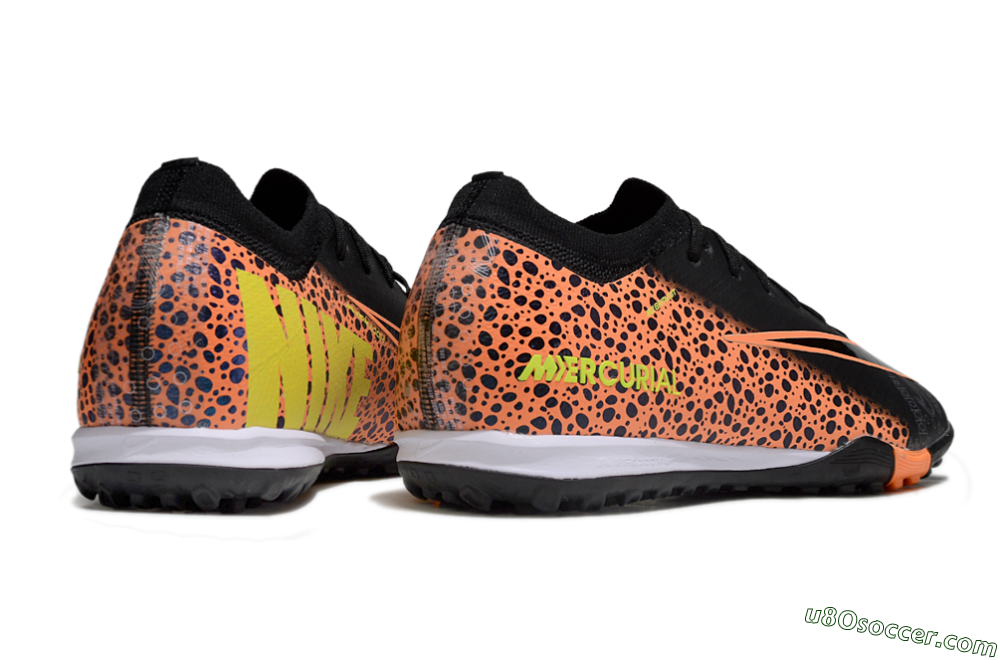 Nike Air Zoom Mercurial Vapor 16 Elite TF Artificial Turf Soccer Shoes - Black/Vibrant Orange/Neon Green 6