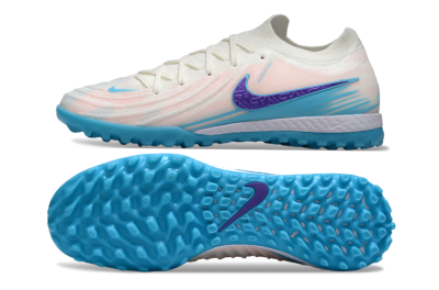 Nike Phantom GX 2 Elite TF Artificial Turf Soccer Shoes - White/Azure Blue/Purple Fizz