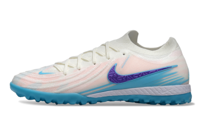 Nike Phantom GX 2 Elite TF Artificial Turf Soccer Shoes - White/Azure Blue/Purple Fizz