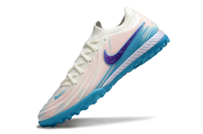 Nike Phantom GX 2 Elite TF Artificial Turf Soccer Shoes - White/Azure Blue/Purple Fizz