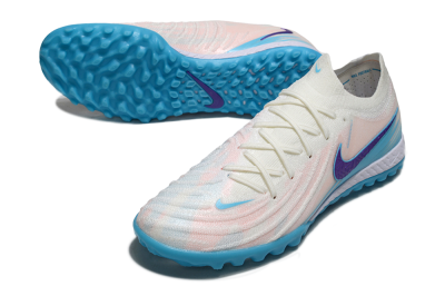Nike Phantom GX 2 Elite TF Artificial Turf Soccer Shoes - White/Azure Blue/Purple Fizz