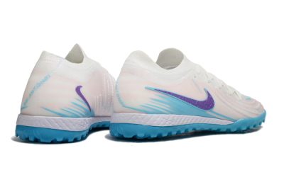 Nike Phantom GX 2 Elite TF Artificial Turf Soccer Shoes - White/Azure Blue/Purple Fizz
