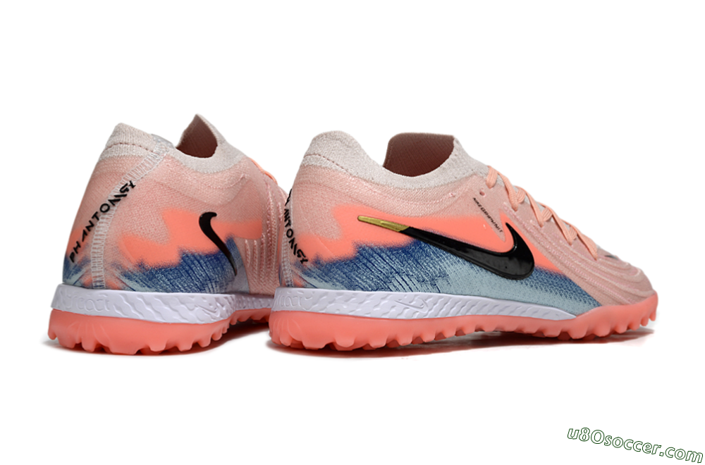 Nike Phantom GX 2 Elite TF Artificial Turf Soccer Shoes - Pink/Coral Glow/Sky Blue 6