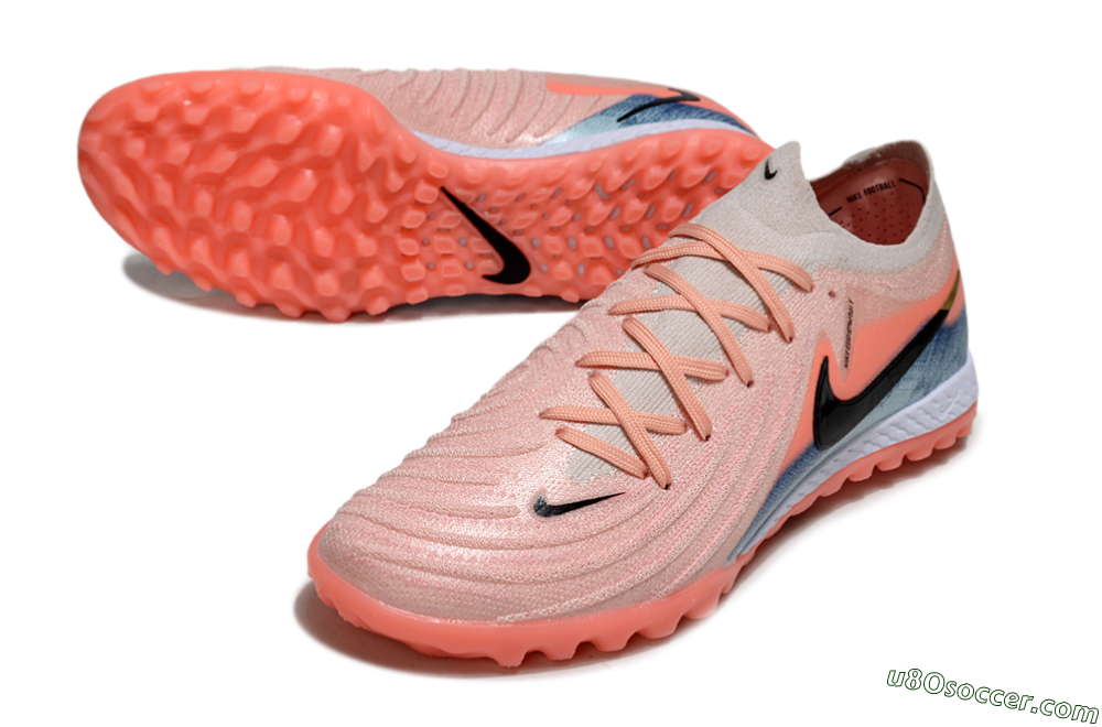 Nike Phantom GX 2 Elite TF Artificial Turf Soccer Shoes - Pink/Coral Glow/Sky Blue 3