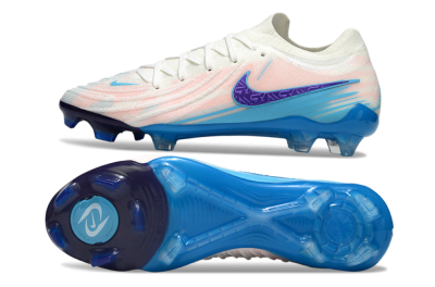 Nike Phantom GX 2 Elite FG Firm Ground Soccer Cleats - White/Sky Blue/Purple