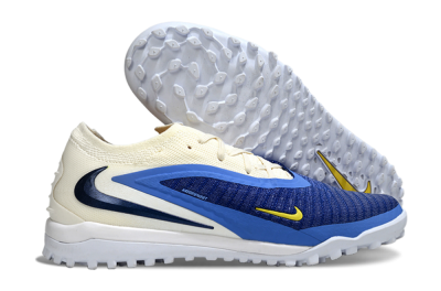 Nike Phantom 6 Low Elite TF Artificial Turf Soccer Shoes - Blue/Navy Blue/Light Yellow